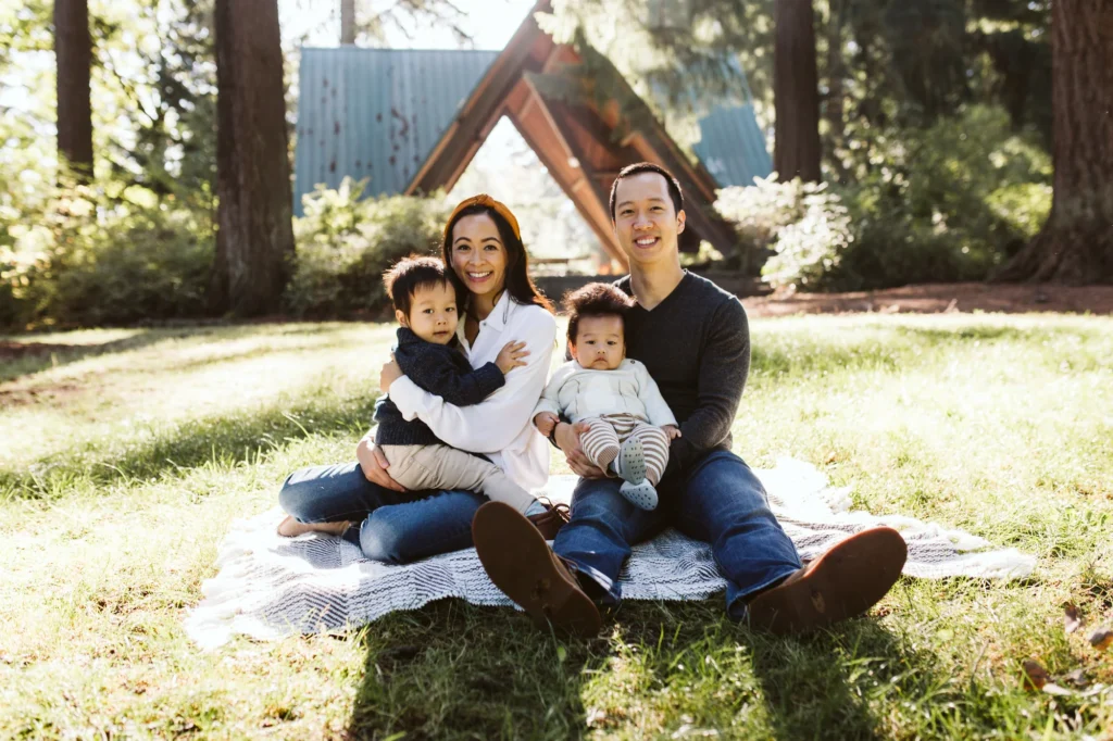 Dr. Cho and his family outdoors